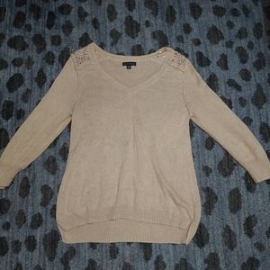 Willi Smith Camel Studded Sweater sz M